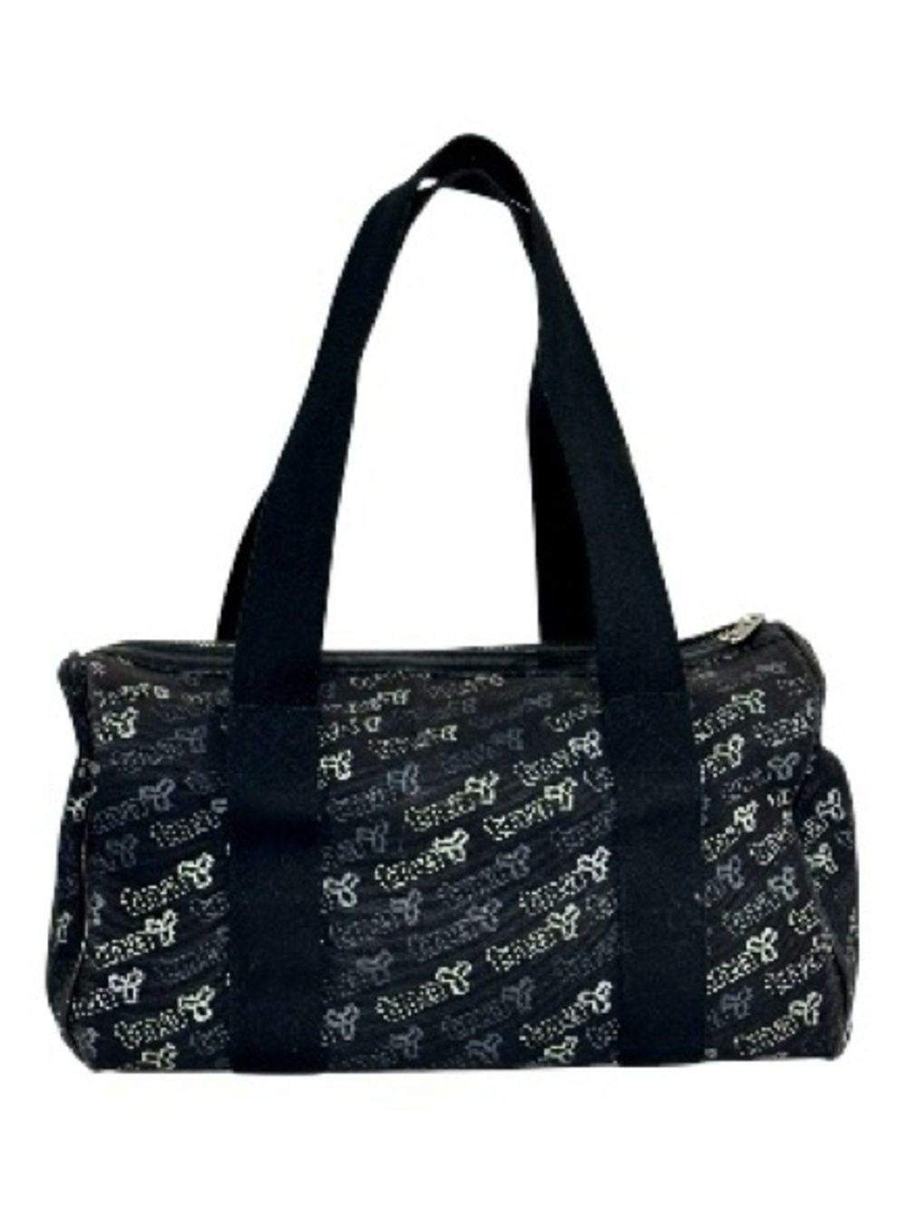 Aritzia TNA Black Canvas Small Bowler Bag Lined Logo Key Hook Pockets Hardware
